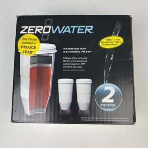 ZeroWater 5 Stage ZR-017 Replacement Water Filter Pack of 2 Ion Technology New